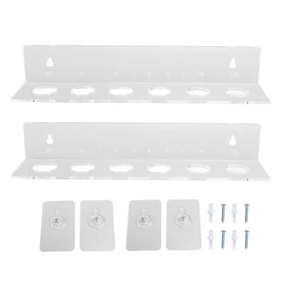 2PCS Small Balls Display Rack Acrylic Clear Wall Mounted Floating Shelf 12 Balls Stand Holder for