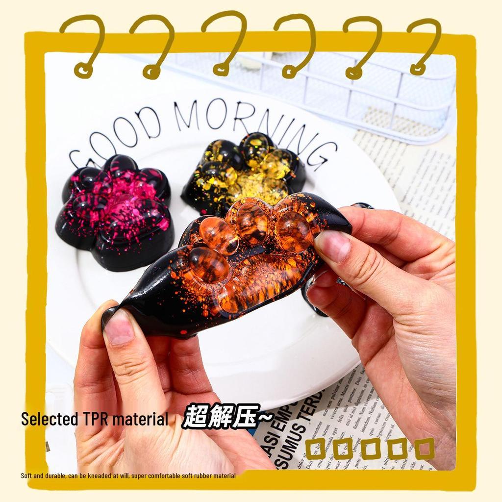 Aurora Starry Cat Paw Large Squeeze Toy - Stress Relief Transparent Decompression Toy.