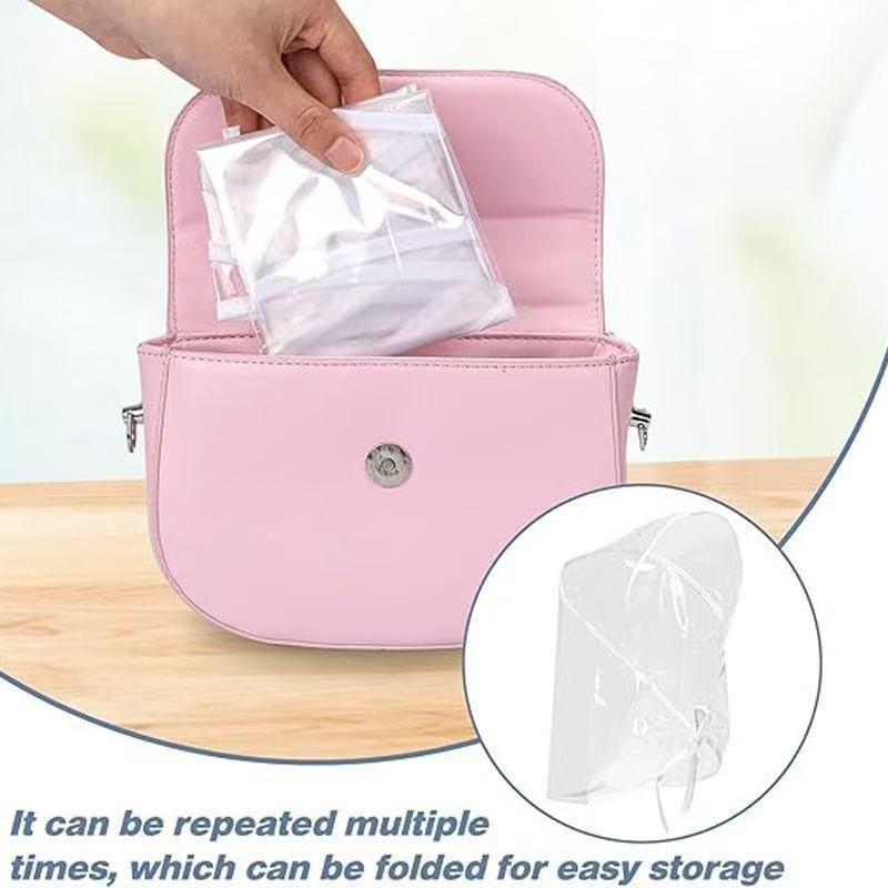 Waterproof Transparent Rain Cap for Women, Reusable PE Material with Brim, Perfect for Daily Outings and Outdoor Activities