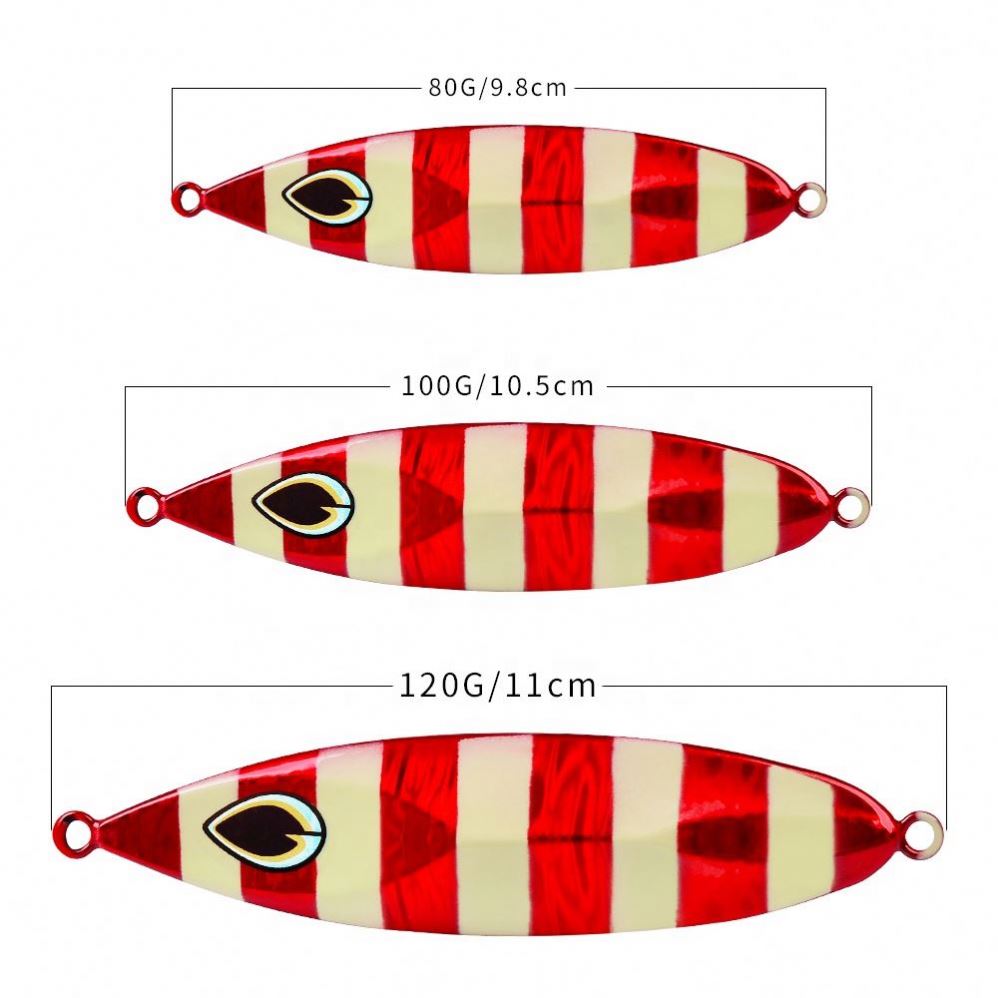 Saltwater Jigging Bait Fishing Lure 80G 100G 120G Long Cast Sea Fishing Metal Lead Slow Pitch Jigs