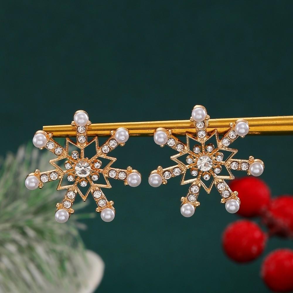 Sparking Zircon Earrings Luxury Christmas Earrings Elegant Xmas Earrings  Women Gift