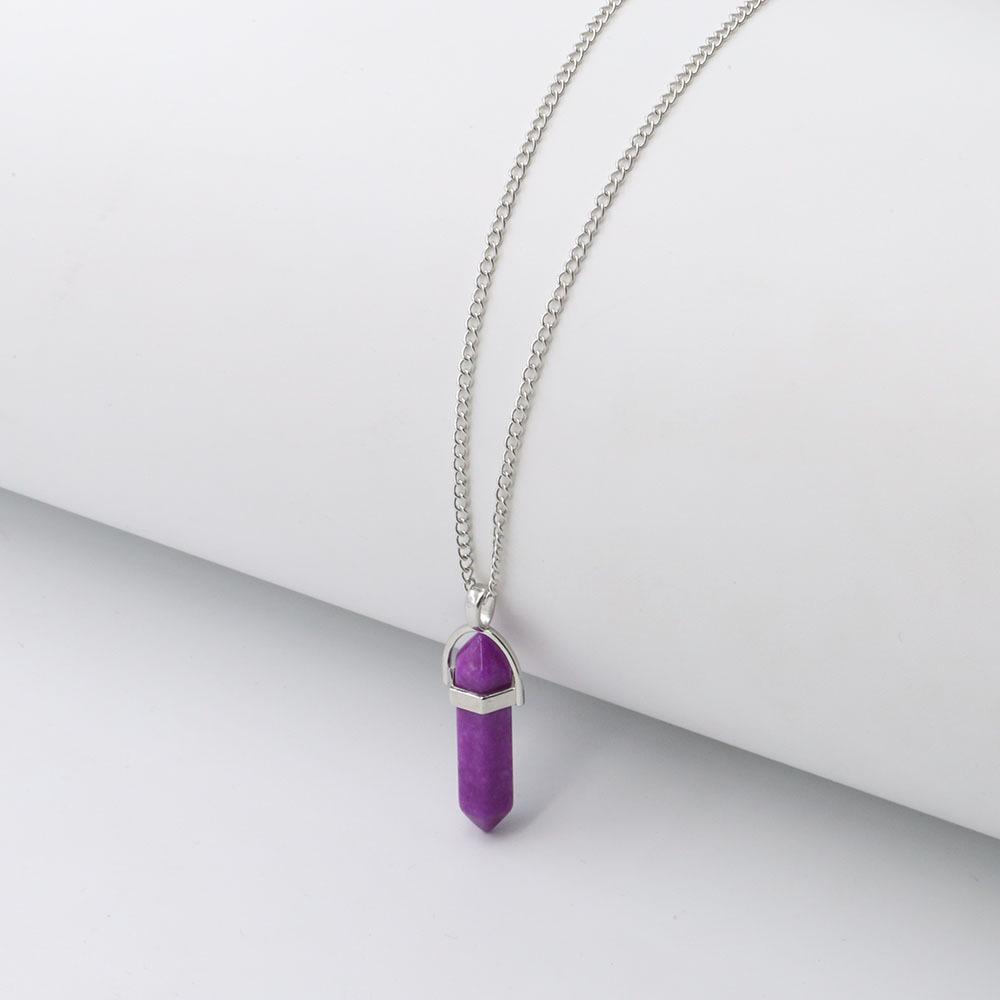 Hexagonal Pyramid Pendant Clavicle Chain Necklace