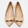 Salvatore Ferragamo Beige Leather Double Bow Pumps Beige