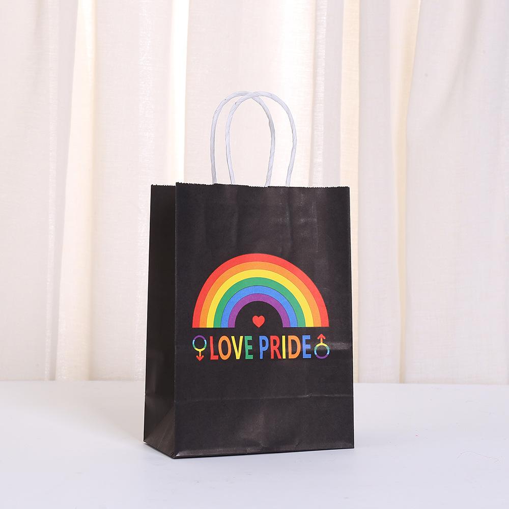 StoBag, Pride Rainbow Gift Reusable Paper Bags Vibrant Party Favors Perfect for Pride Month Celebrations Events