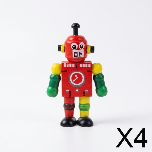 6xWooden Educational Robot Building Blocks for Kids