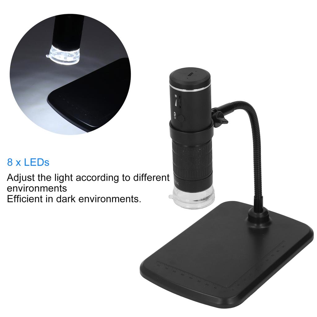 Wireless Digital Microscope 50 To 1000X Portable 2MP with Flexible Stand for Phone PC
