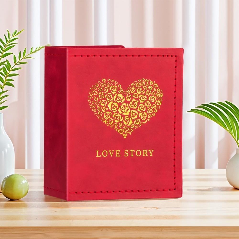 6 Inch 100 Pockets Photo Album Gold Stamped Insert Pocket Design Photo Storage Album Leather Surface Laminated Compatible