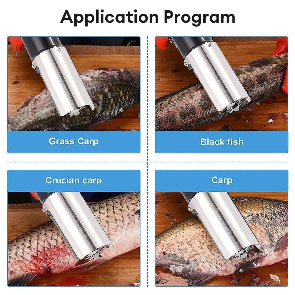 1Pcs Wireless Fish Scale Remover Cleaner Portable Scaler Scraper  for Seafood Kitchen Tools