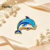 Metal Octopus Badge Cartoon Sea Animal Brooch, Dolphin Whale Seahorse Enamel Decorative Pin Pin, Hats Bags Scarves Clothes Accessory Ocean Brooch
