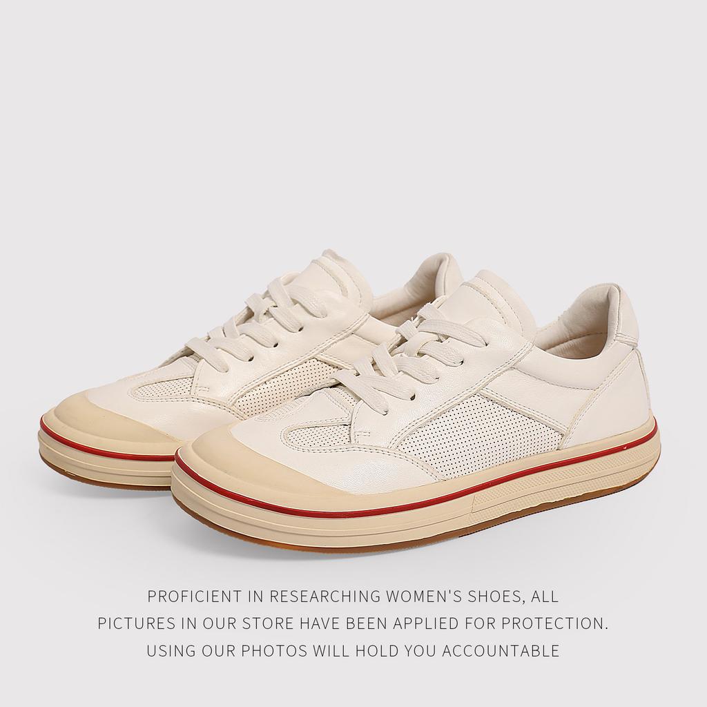 Cowhide Little White Shoes Board Shoes Fashion Casual Versatile Women'S Shoes European Goods