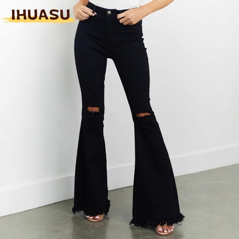 IHUASU Women's Fashion Casual Solid Color Print Pants & Capris
