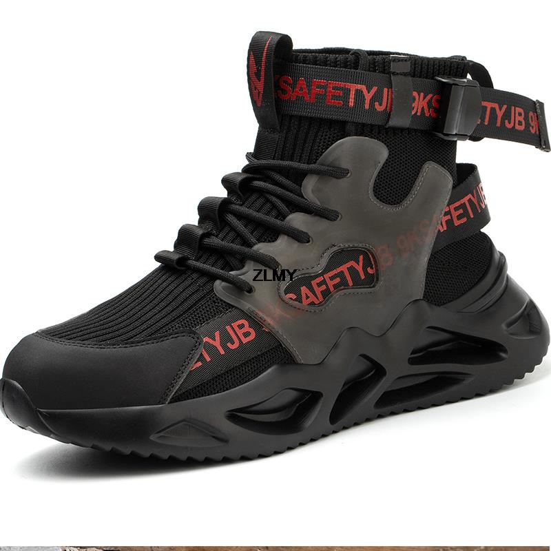 

Модная защитная обувь, мужская рабочая обувь со стальным носком, устойчивые к проколам кроссовки, мужские защитные ботинки для промышленных работ, дышащие защитные ботинки EU36 чёрный
