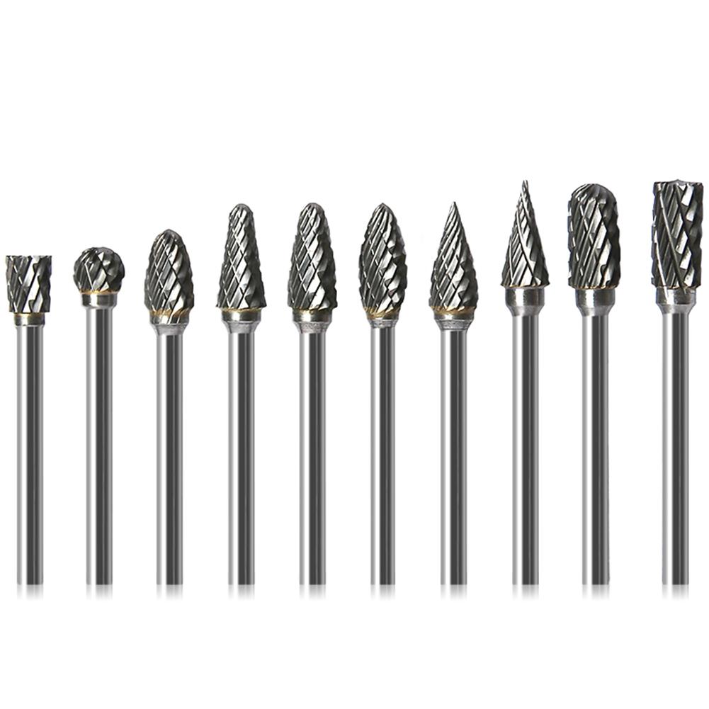 3x6mm Carbide Burrs Rotary Drill Die Grinder Carving Bit Double Cut Metal Grinding Abrasive Tools