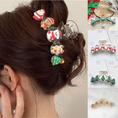 1 Τεμάχιο Μεγάλο 10,01 εκ. Άγιος Βασίλης & Ταράνδοι Χριστουγεννιάτικο Κλιπ Μαλλιών Αλιγάκι Για Γυναίκες - Κομψό Χαριτωμένο Κλιπ Αλιγάκι Με Ασφαλές Κράτημα