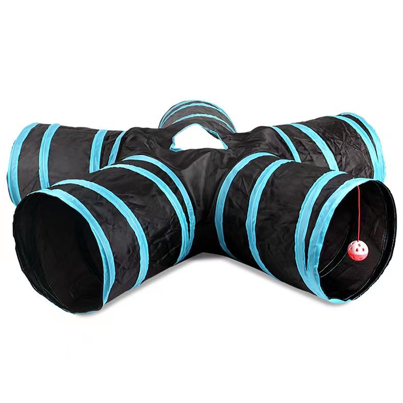 Cat Five Channel Pet Cat Toys Training Tunnel Toys Sound Paper Tent Cat Bed