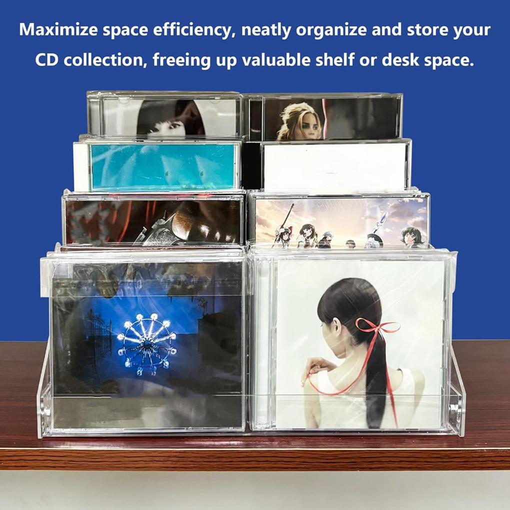 Cascading CD Storage Rack Organize Cd Collection With Style Nail Polish Organiser Dvd Storage Boxes