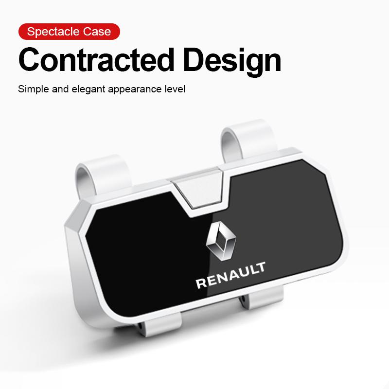 

2026 Hot For Renault Hub Caps Car Sun Visor Glasses Clip Eyeglasses Holder For Renault Grand Scenic 4 XMOD Megane Clio 4 Laguna білий