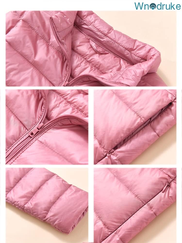 Wnodruke Ultralight Down and WN004 Women's Jacket, Lightweight, Warm, Compact, Packable, (JP, Alphabet, M, Hat, Black)