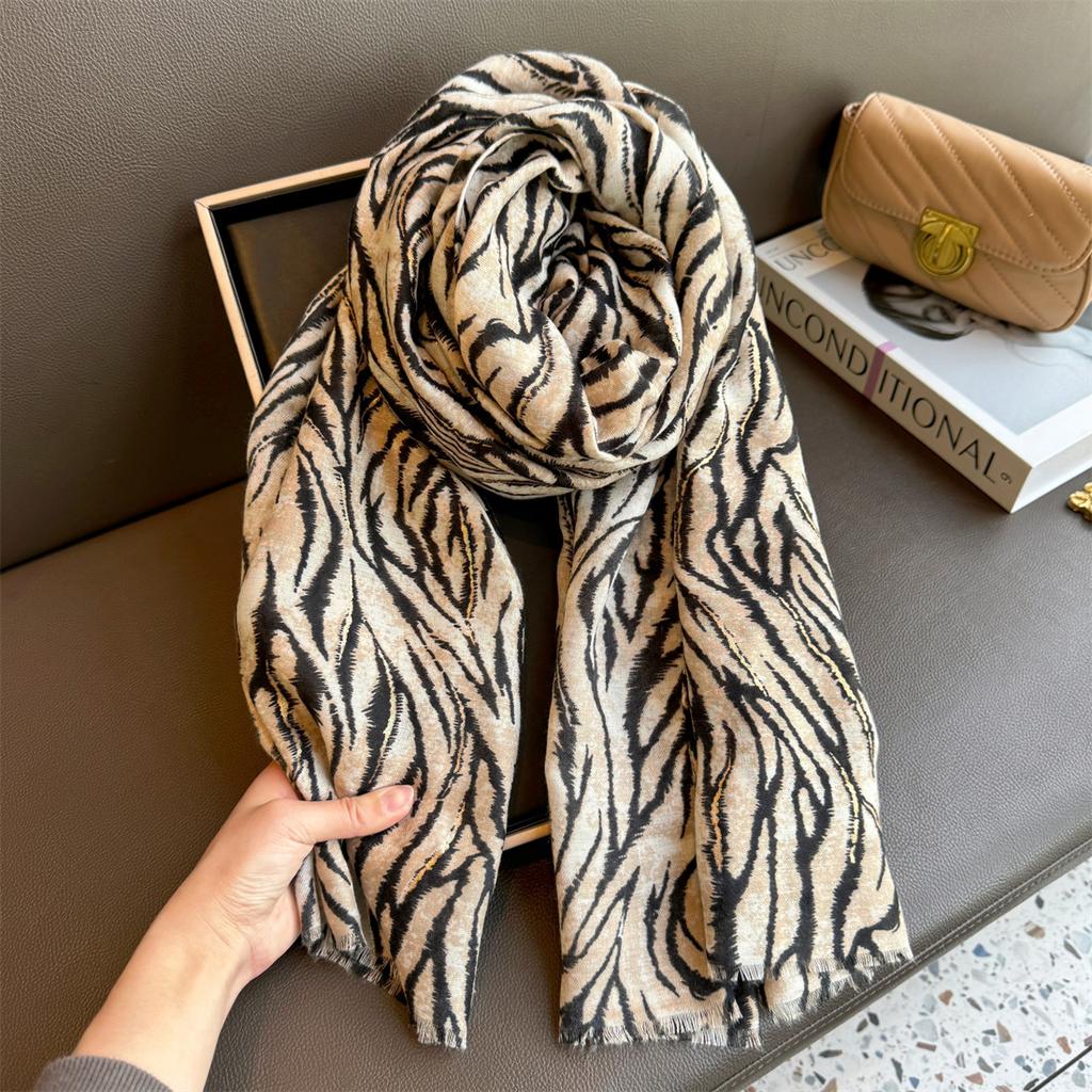 88*180Cm Fashion Women Zebra-Stripe Viscose Shawl Scarf Print Soft Lady High Quality Pashmina Stole Muslim Hijab Wrap