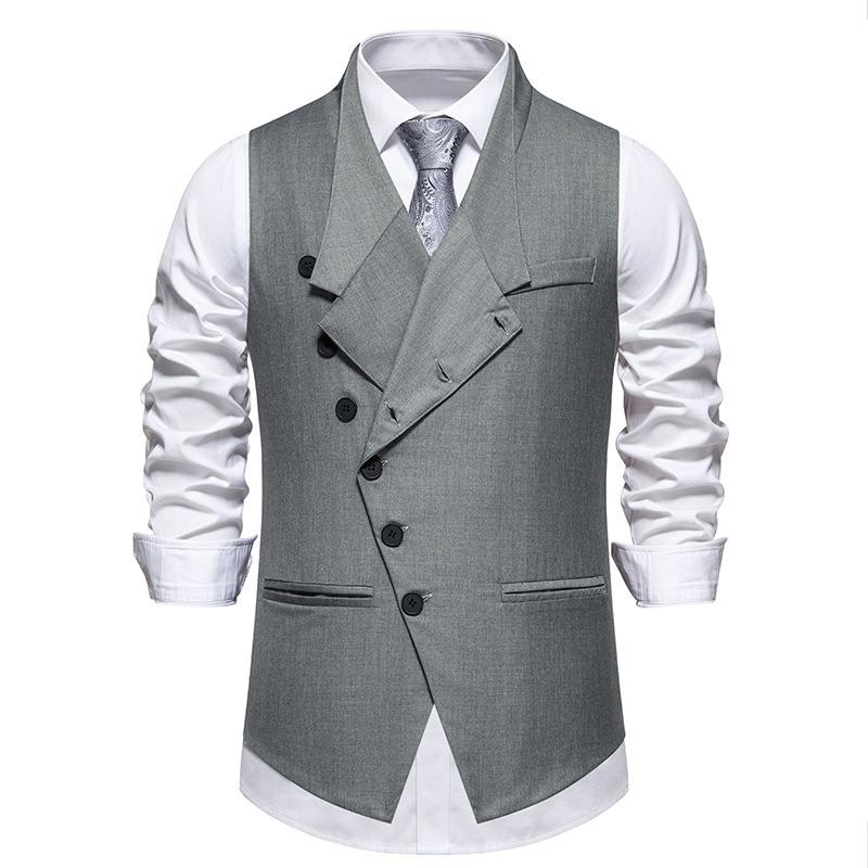 Mens Single Breasted Slanted Placket Formal Suit Waistcoat Vest For Wedding Party