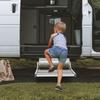 Anti Slip Folding RV Step with Auto Sensor LED Light Bar Aluminum Alloy Lightweight Step for Motorhome Night Entry