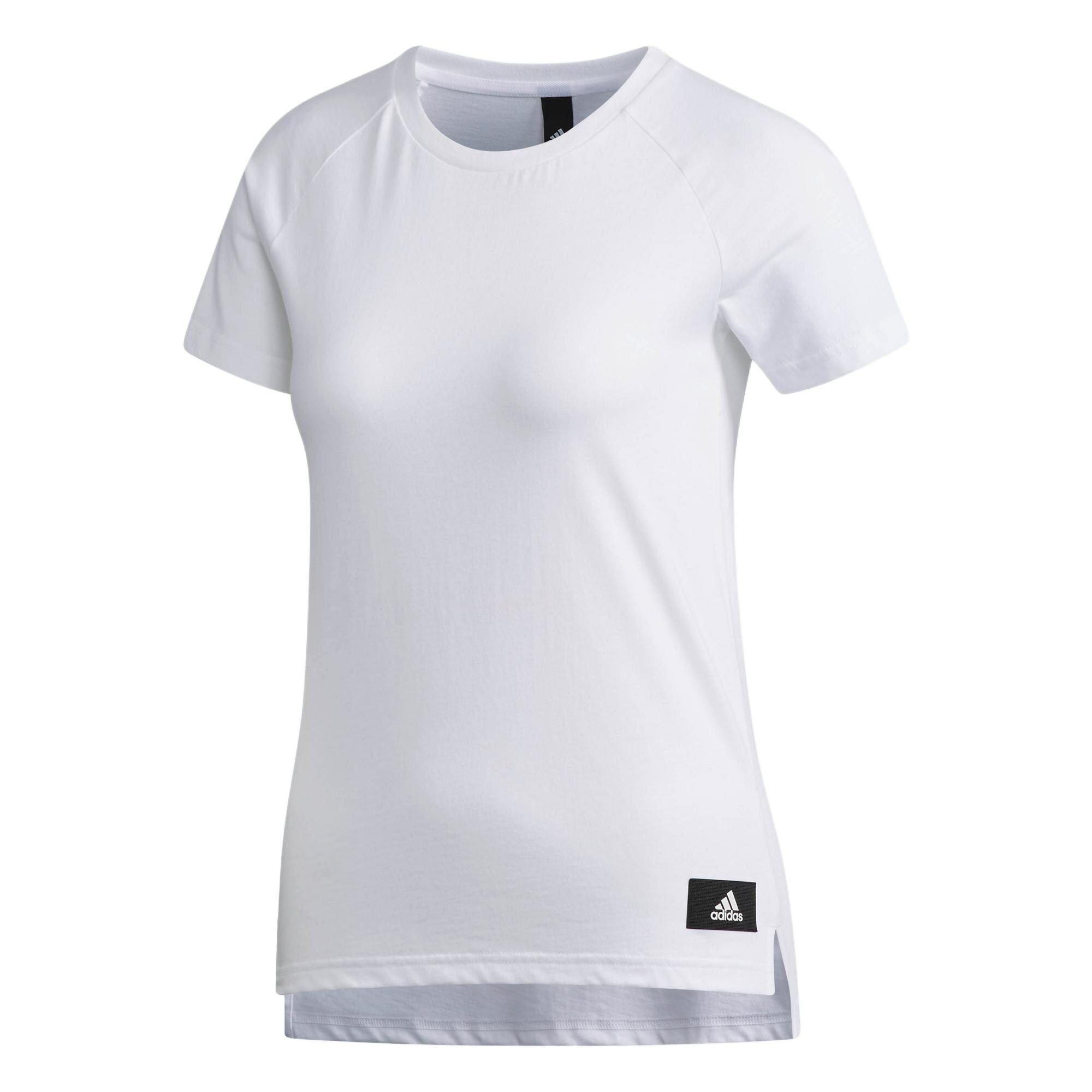 

Adidas Ss T Плиссировка Серия Lifestyle Пуловер с круглым вырезом Дышащая спортивная футболка с коротким рукавом реглан Женские топы Белый CZ2376 L