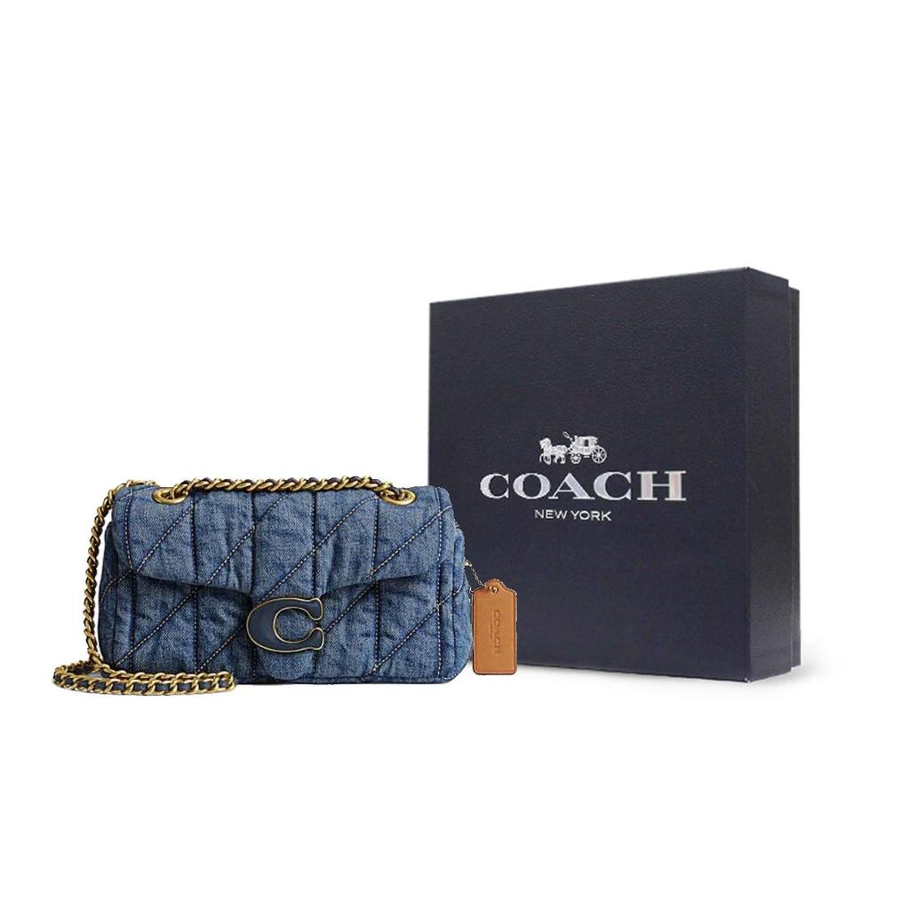 Coach Tygrysi 20 Pikowany Wzór Pasków Tygrysich Logo Tkanina Torba na Ramię Crossbody Damskie Torebki Indego CR701-B4IN