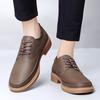Fashion Men's Business Casual Leather Shoe With Lace -Up British-Style Daily Commuting Shoes Low-Top  Durable Trendy And Versatile Shoes