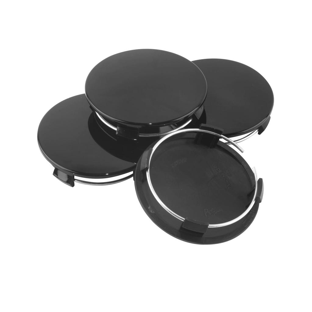 Radnabendeckel 83mm 74.3mm 4 Stück Radnabendeckel Hochglanz Schwarz Radkappen