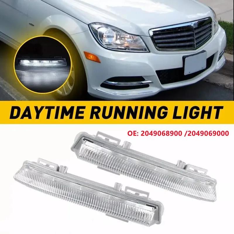 2x For Mercedes Benz W204 S204 C250 C230 C300 C350 W212 E350 E400 E550 SLK Class R172 LED DRL Fog Lights Daytime Running Lamp