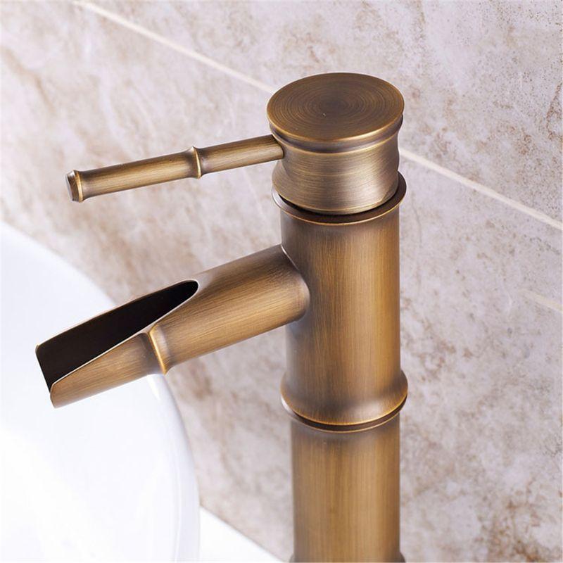 Hot and Cold Water Adjustable Washbasin Faucet Waterfall Antique Sink Faucet