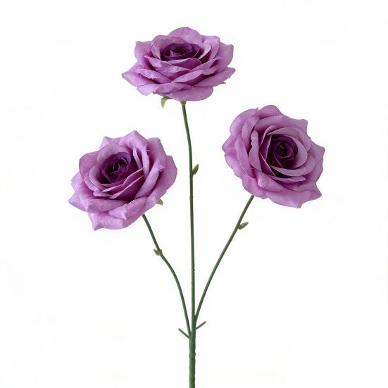 

3 Heads Blooms Artificial Rose Flower Realistic Fake Rose Branch with Stem for Vase Table Centerpiece Home Wedding Party