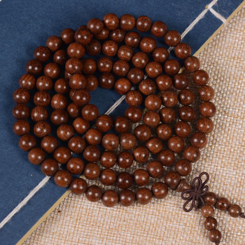 Golden Silk Sandalwood Bracelet 2.0 Old Material Wooden Buddha Bead Bracelet for Men and Women Couples Jewelry Sandalwood Rosary Cultural Play Jewelry