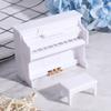 1:12 Dollhouse Miniature White Piano With Music Stool Dolls House Accessories
