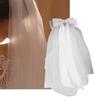 Ribbon Bowknot Long Tulle Marriage Bridal Veil with Fix Hair Clip for Marriage Wedding Celebration Party Accessories