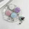 Glitter Seashell Badge Reel Retractable ID Card Badge Holder Name Tag Work Alligator Clip for Teachers Office Staff Nurses