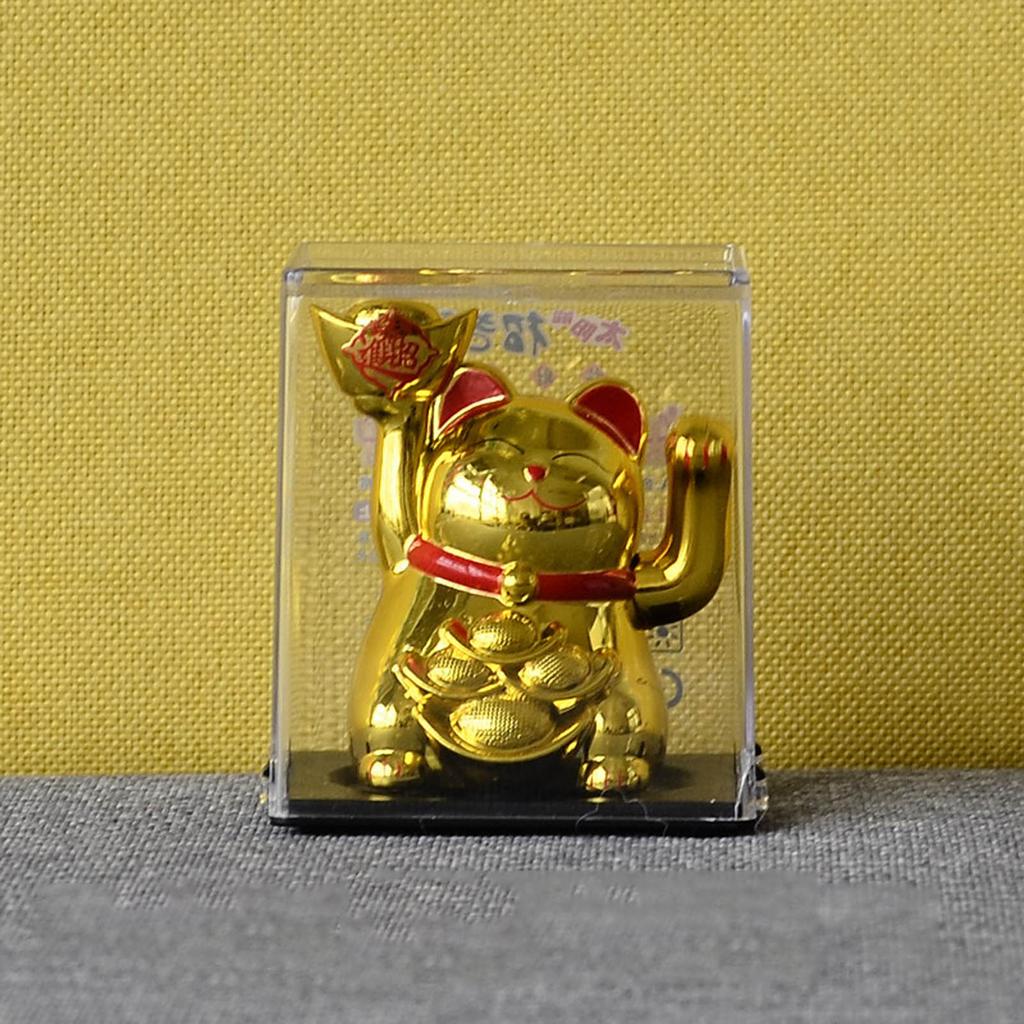 Solar Fortune Cat Ornament Automatic Waving Lucky Cat Car Decoration Cake Baking Decoration Automatic Hand Waving Fortune Cat