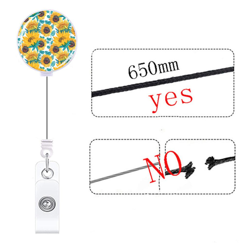 Flower Succulents Retractable Badge Reel Lanyards Id Name Card Badge Holder Nurse Student Employee Card Alligator Clip Supplies
