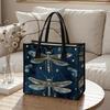 Vintage Dragonfly Print Tote Bag Large Capacity Casual Shoulder Bag for Daily Use Shopping Travel