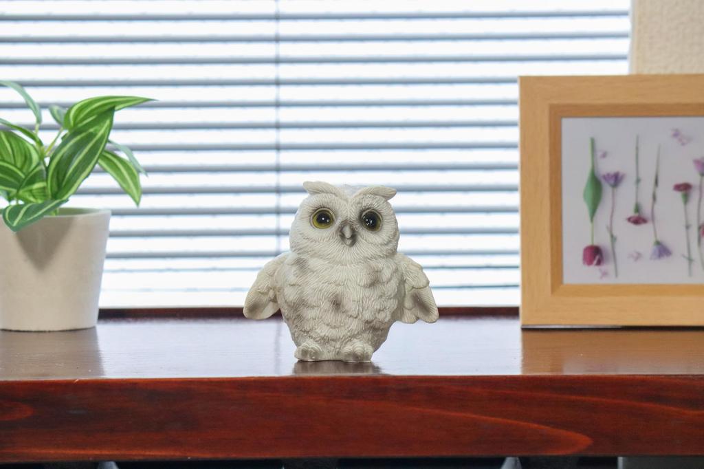 Castle Enterprises Owl Feather Hanging Total Length Figurine x 10 Pieces Set God of Learning in Europe Commercial Use (Small) 8.5cm (White) "No