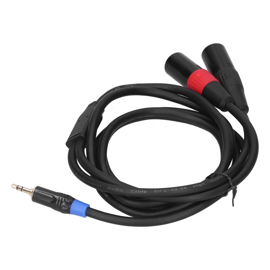 3.5mm Stereo Male to Dual 2 XLR Male Plug Connector Audio Converter Adapter Cable Cord