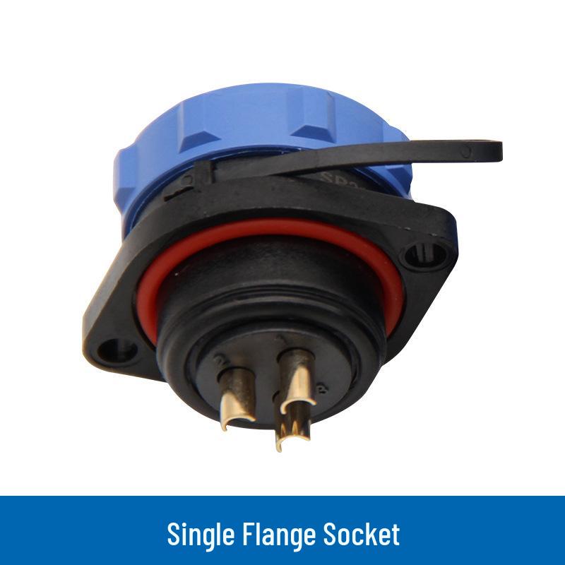 9-Pin SP21 Flange Socket, IP67 Waterproof Aviation Connector