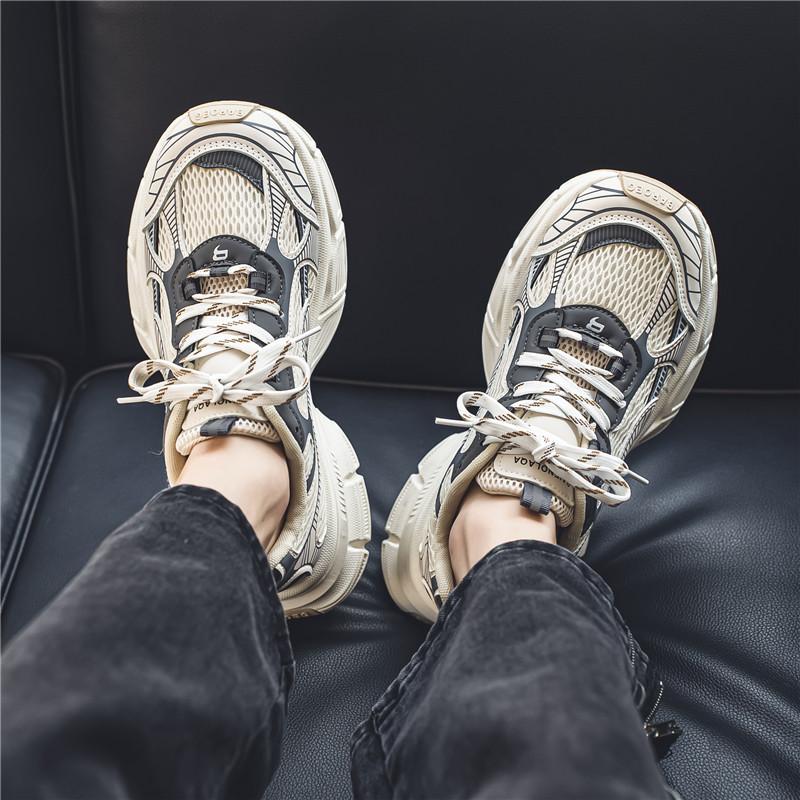 Network Casual Sports Men's Shoes Breathable Trendy Lightweight Walking Flats Plus Size Male Tennis Sneakers Outdoor Running Shoes 39-44