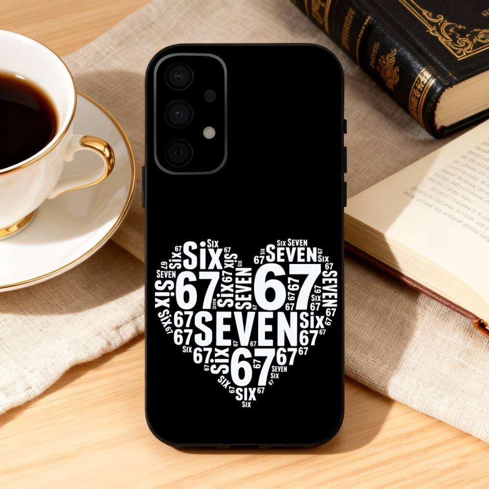 67 S-Six S-Seven Phone Case For Samsung Galaxy A73,A72,A71,A70,A53,A52,A51,Soft Silicone Black Cover