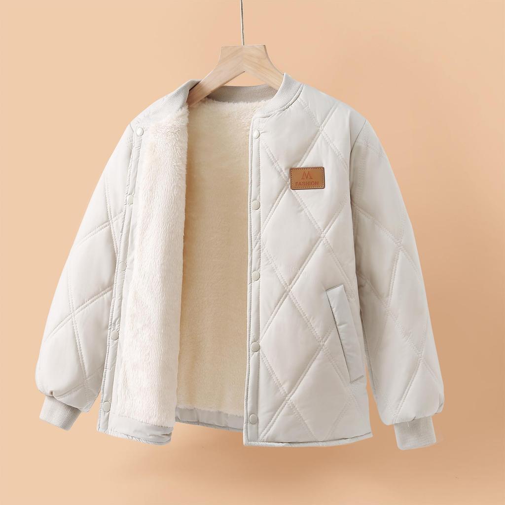 Warmer Kinder Winter Baumwoll Stepp Schulmantel mit Samtfutter für Jungen und Mädchen