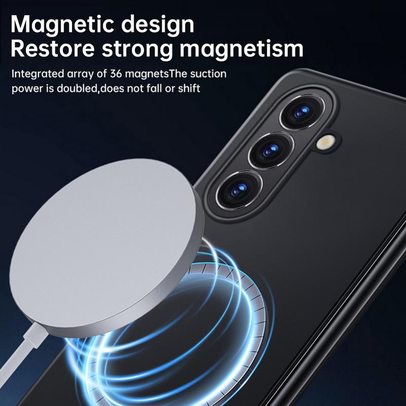 Slim Bezel-less Skin Feel Built-in Thin Magnetic Ring Case For Samsung Z Fold Wide Fold 8 Galaxy Z Fold 7 6 5 4 Protective Cover