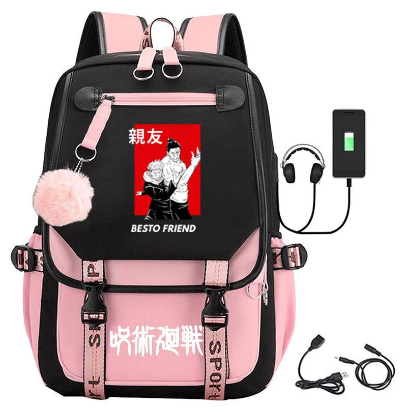 Animation Spell Return To Fight Peripheral Backpack Large Capacity Student Schoolbag Outdoor Travel Bag Multi-function Computer Bag