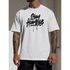 Taglie europee " Stay Humble " T-shirt alla moda con stampa di lettere creative per uomo, Top casual estivo, Comodo e alla moda, Girocollo, Manica corta