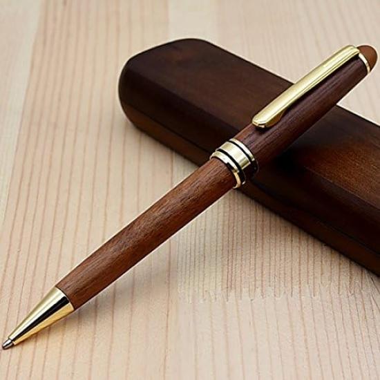 Ducale Wooden Ballpoint Pen with Copper Walnut Wood Barrel, GT, Oil-Based