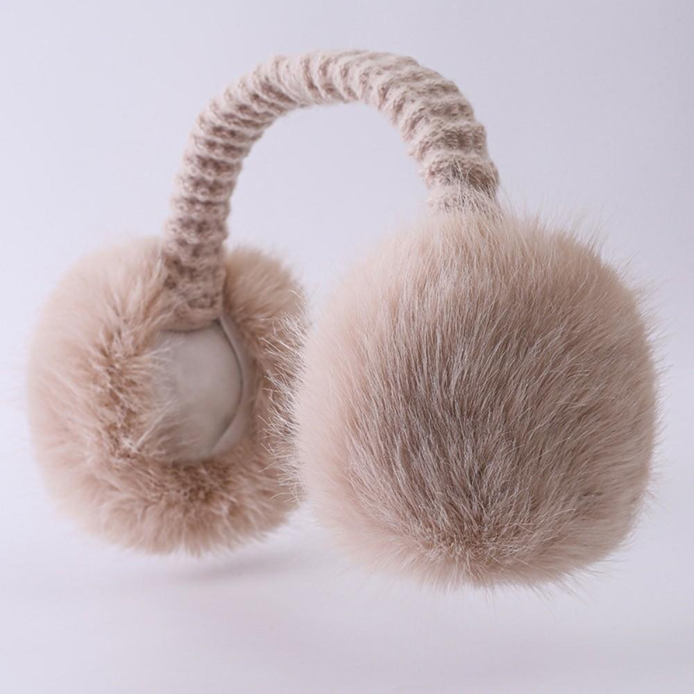 

Cold Protection Foldable Earmuffs Winter Warm Faux Fur Ear-Muffs For Women Men Outdoor абрикосовий